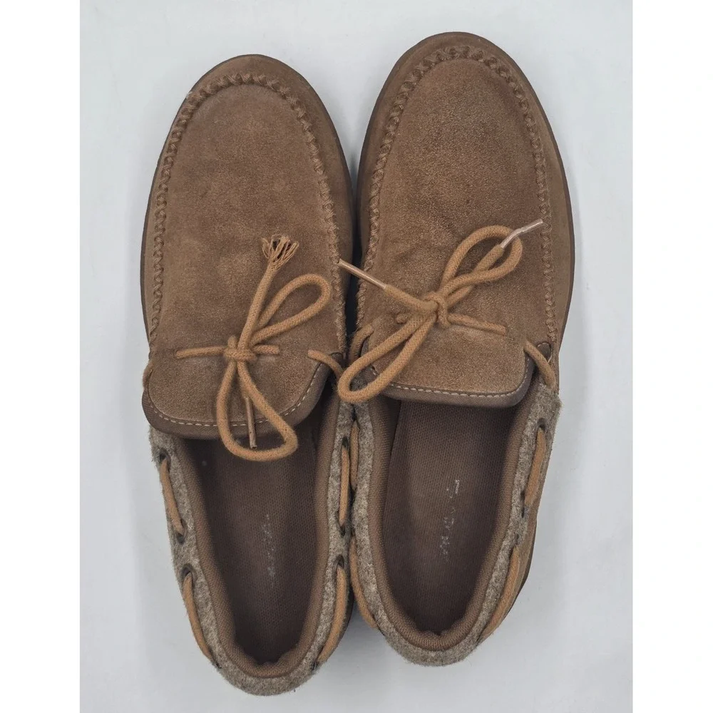 Patagonia Brown Suede Moc Toe Boat Shoes Wool Lined‎ Moccasin Mens Size 8
